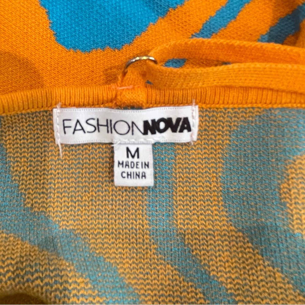 Vibrant Orange and Blue Women's Dress - Picture 5 of 8